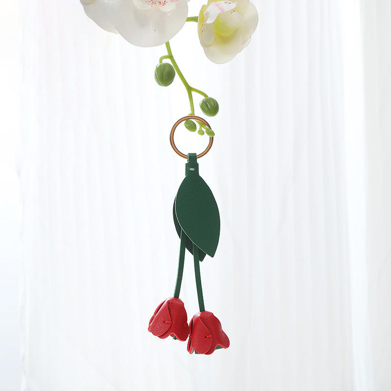 Elegante lederen accessoire handgemaakte lederen bloemen Ringen met de hand versierd Hangeraccessoire voor gebruik Gewone sleutelgereedschap