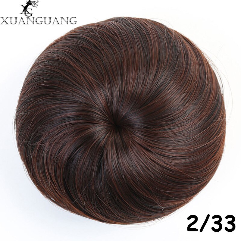 XUANGUANG Woman Hair Chignon Clip In Hairpiece Extensions Nine Colors High Temperature Fiber Hair Bun Donut Chignon: 2I33