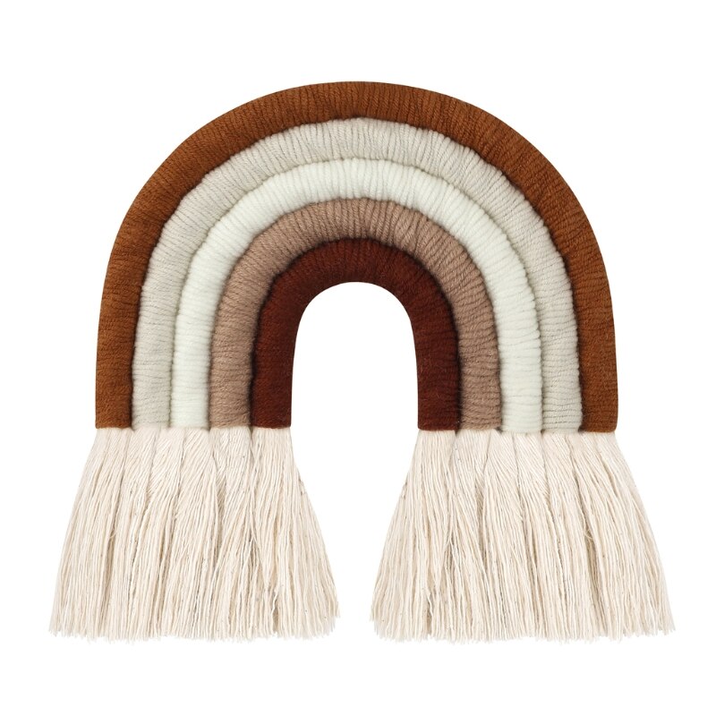 OOTDTY-adorno colgante de macramé de 5 líneas, cuerda tejida a mano, decoración de pared para habitación de bebé y niña, decoración de guardería para el hogar