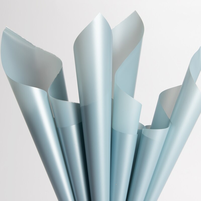 20Pcs Koreaanse Cloud Brokaat Zijde Satijn Textuur Film Opp Bloem Inpakpapier Boeket Bloemen Bloem Winkel Materialen: Angle blue