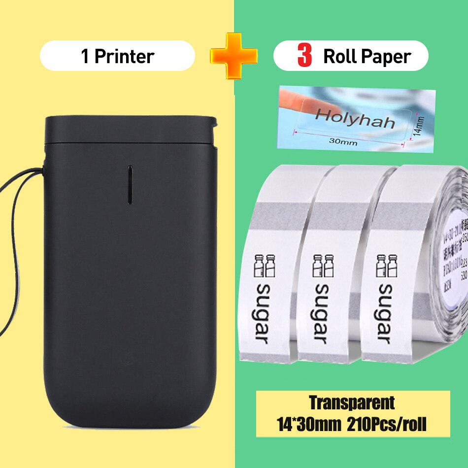 Black D11 NIIMBOT Portable Label Printer Wireless Bluetooth Label Printer Price Tag for mobile phone iOS Android Free App