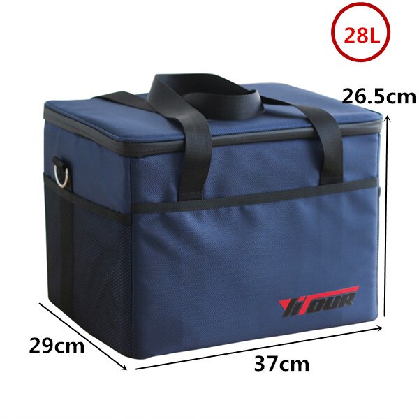 Extra Grote Geïsoleerde Koeltas Mannen Dikker Thermische Ijs Pack Weekend Picknick Voedsel Bier Opslag Container Koelkast Zakje Doos: 28L-Navy