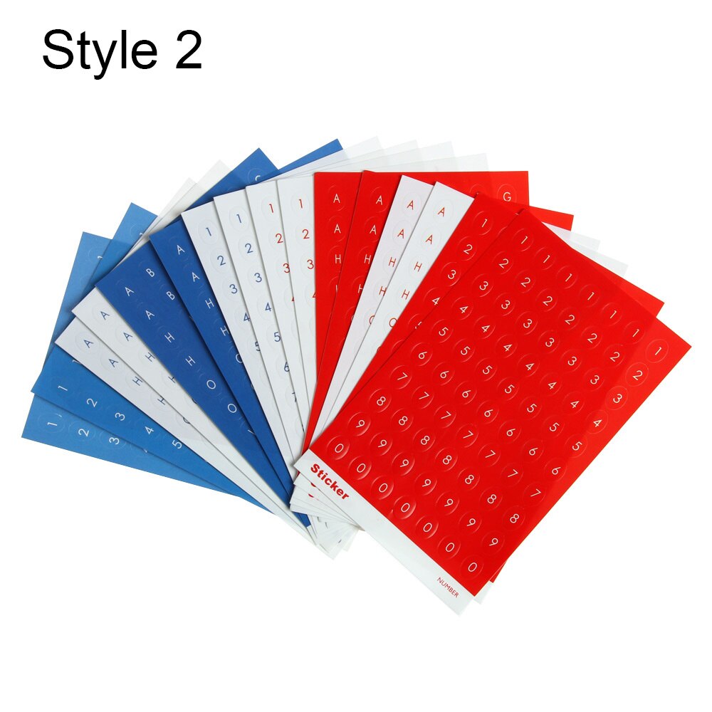 16Sheets Colorful DIY Numbers Letters Stickers Self Adhesive Small Clothing Mark Labels Stickers School Paper Sticker Office Dec: 2