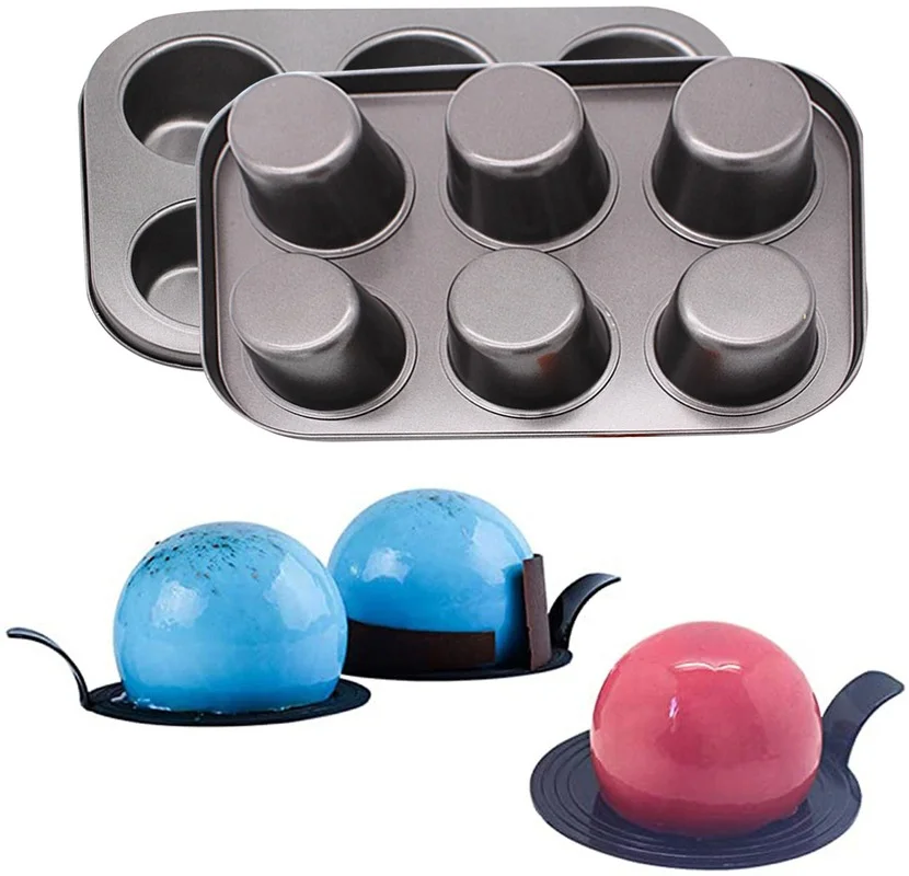 6 koppar fyrkantig muffinsplåt muffinsplåt muffinsplåt muffinsplåt kolstål bakplåt non-stick bakform muffinsform