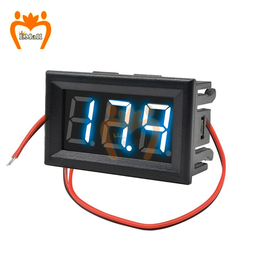 Digital Voltmeter DC 5V to 120V 2 Wire Digital Voltmeter Voltage Panel Meter For Electromobile Motorcycle Car LED Display Gauge