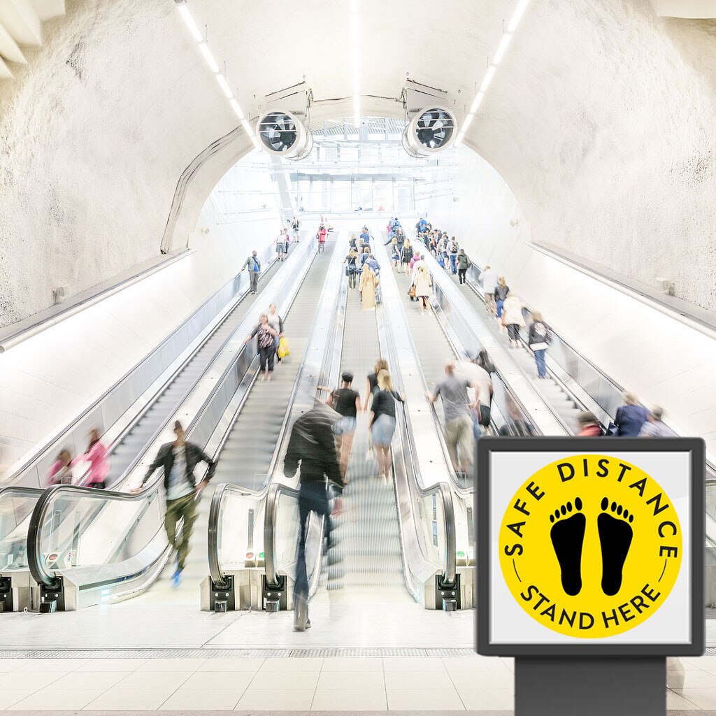 Ground Sign Tile Stickers Safe Distance Keep 6ft I... – Grandado