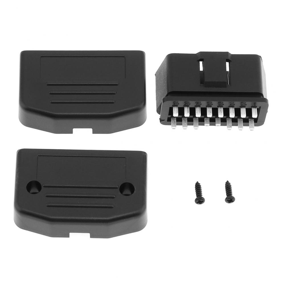OBD II OBD2 DIY 16Pin Mannelijke Uitbreiding Opening Kabel Auto Diagnostische Interface Connector Plug Adapter met Shell en Schroef