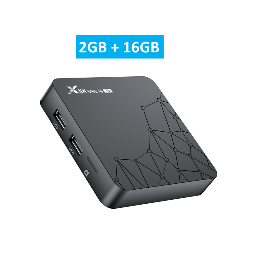 X88 Mini 14 TV-Box mit Android 14.0 OS RK3518 4K 2,4G/5,0GHz Dual WiFi 10/100M Ethernet BT 5.0 Sprachassistent Media Player: EU-Stecker