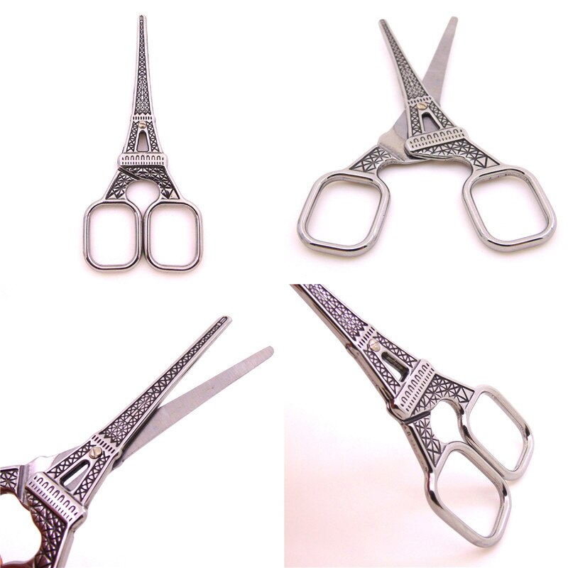 Tijeras antiguas en forma de torre Eiffel, suministros de costura para bordado y costura, de acero inoxidable, de