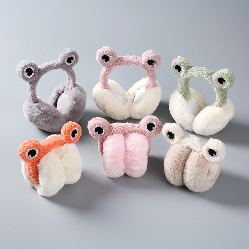 Winter Earmuffs Cute Frog Earmuffs for Women Warm Ear Muffs Ski Outdoor Headband Earphone Protect Christmas for Kid