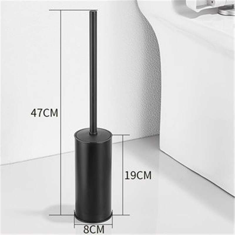 Spazzola di pulizia di tipo durevole di vendita calda per servizi igienici Set porta scopino in acciaio inossidabile Set bagno bagno Hardware oro/cromo: Style C black