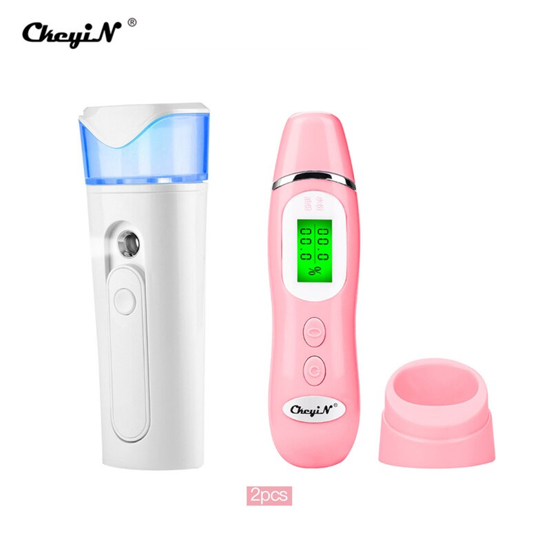 Precision Digital Analyzer Monitor for Skin Moisture Oil Skin Testing Tester Pen Face Clean Care Tool + Facial Sauna Steamer 35