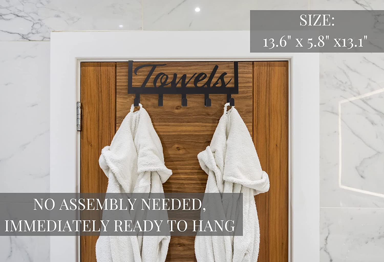 Esthetische Over De Deur Handdoekenrek Voor Uw Badkamer-Ruimtebesparend En Handig Handdoek Houder Met Stevige Haken-de Perfecte