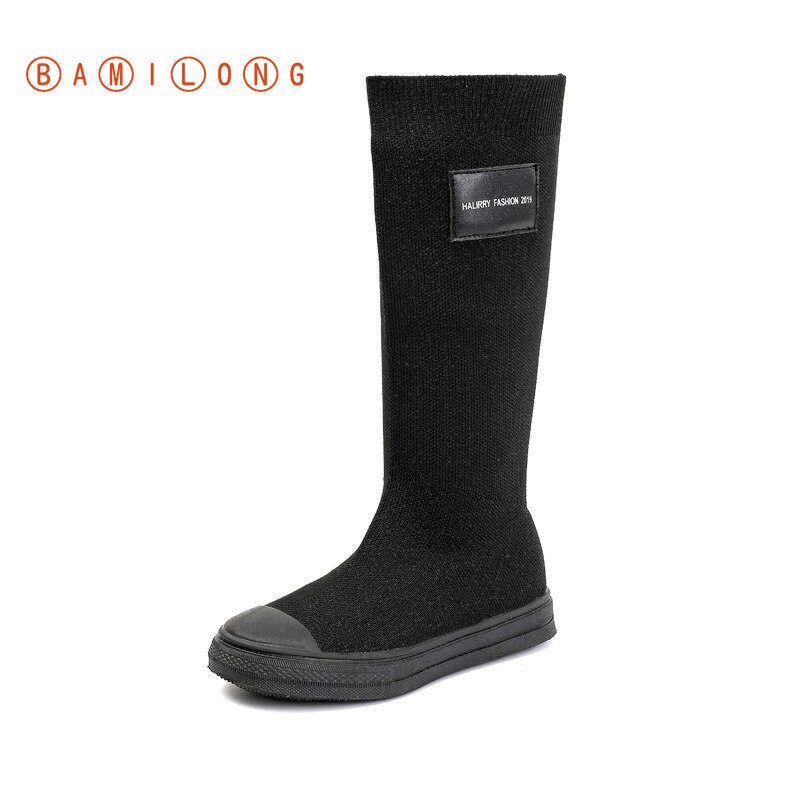 BAMILONG nouvelles bottes hautes longues sur le genou petite fille princesse bottes enfants élastiques bottes automne hiver filles bottes Y345