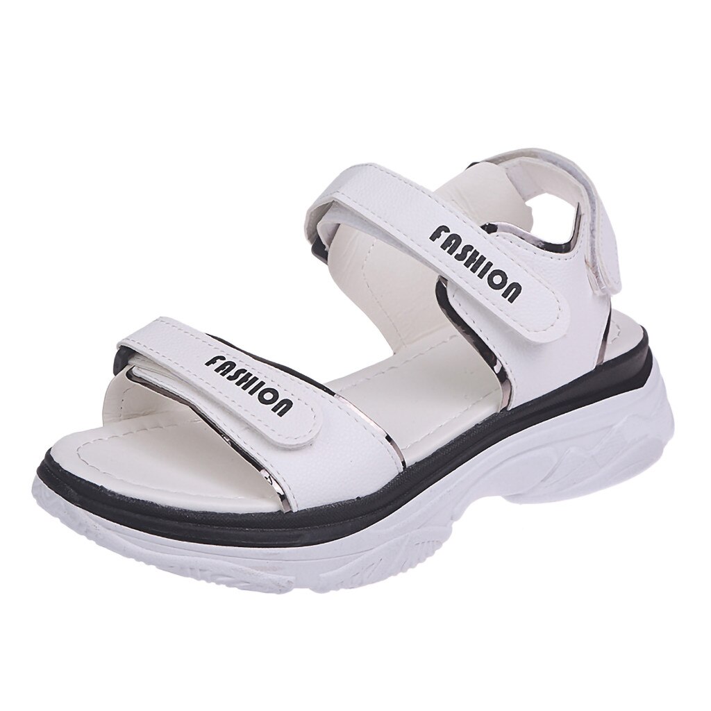 YOUYEDIAN sandalias de Punta abierta a la para mujer, sandalias deportivas casuales, Sandalias planas de suela gruesa, zapatos de playa, zapatos de punta abierta # g3: Blanco / 7.5