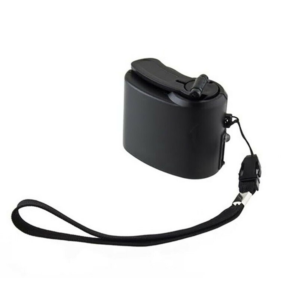 Cargador de teléfono Manual con manivela USB, generador de emergencia portátil para exteriores, senderismo, Camping, salida USB: Negro