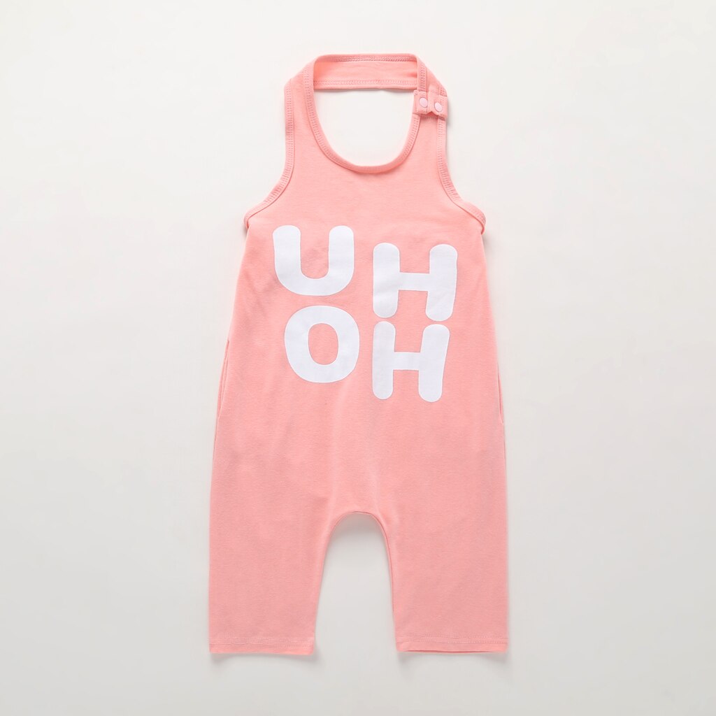 1-8Y Peuter Baby Jongen Meisje Zomer Toevallige Romper Mouwloos Brief Print Romper Overalls Outfits: Roze / 8T