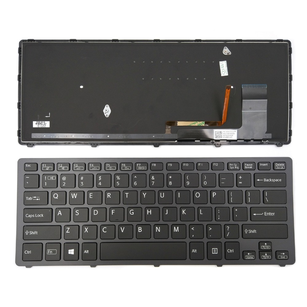 clavier d'ordinateur portable pour Sony VAIO SVF14N11CXB SVF14N13CXB SVF14N13CXS SVF14N15ST SVF14N16CXB SVF14N16CXS noir avec rétro-éclairé