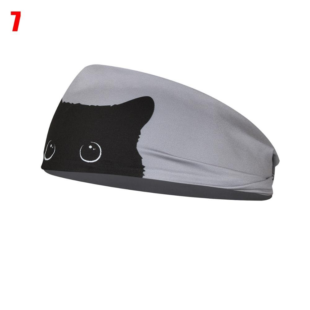 1 pc katteflagg mønster yoga elastiske hårbånd sportshodebånd antiskli slanke svettebånd for treningsstudio fitness hårbånd turban: 7