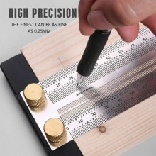 Scale Ruler T-Type Hole Ruler Stainless Woodworking Scribing Mark Line Gauge Drawing Carpenter Measuring Tool