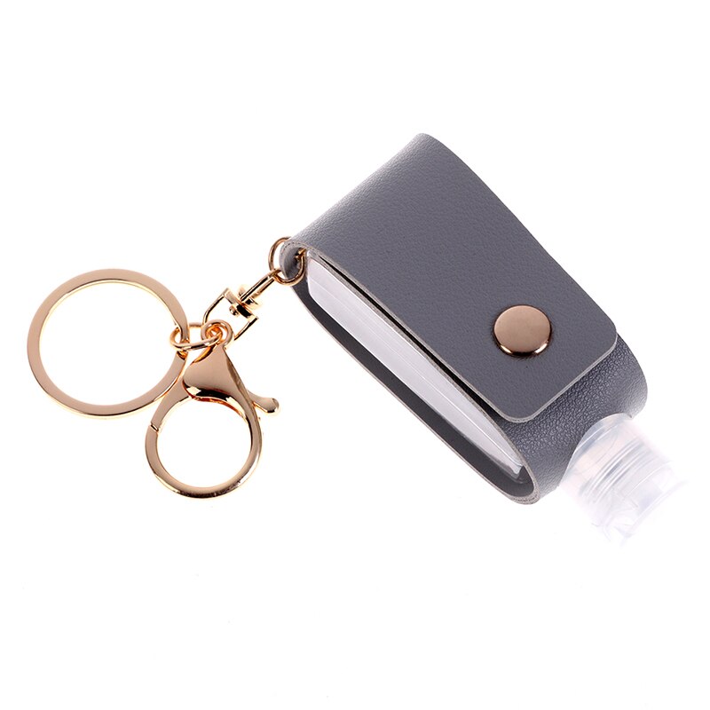1PC Travel Portable Keychain Hand Gel Holder Split Bottles Mini Hand Sanitizer Split Bottle No Clean Detachable Cover Bottle: YKHG0095-GY