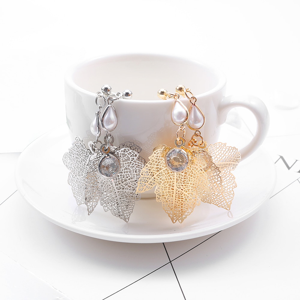 WYBU Summer Style Hollow Out Leaves Earrings Star Pearl Earing Women Jewel Alli Express Brinco Bijouterie