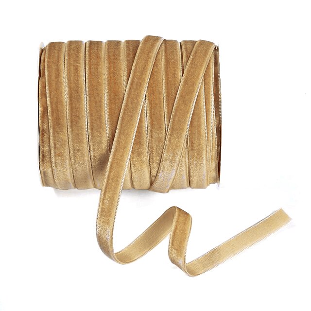 Ruban en velours 10 Yards 3/8 pouces (10mm), décoration de mariage, ruban fait à la main pour emballage , nœud pour cheveux, bricolage,: Khaki