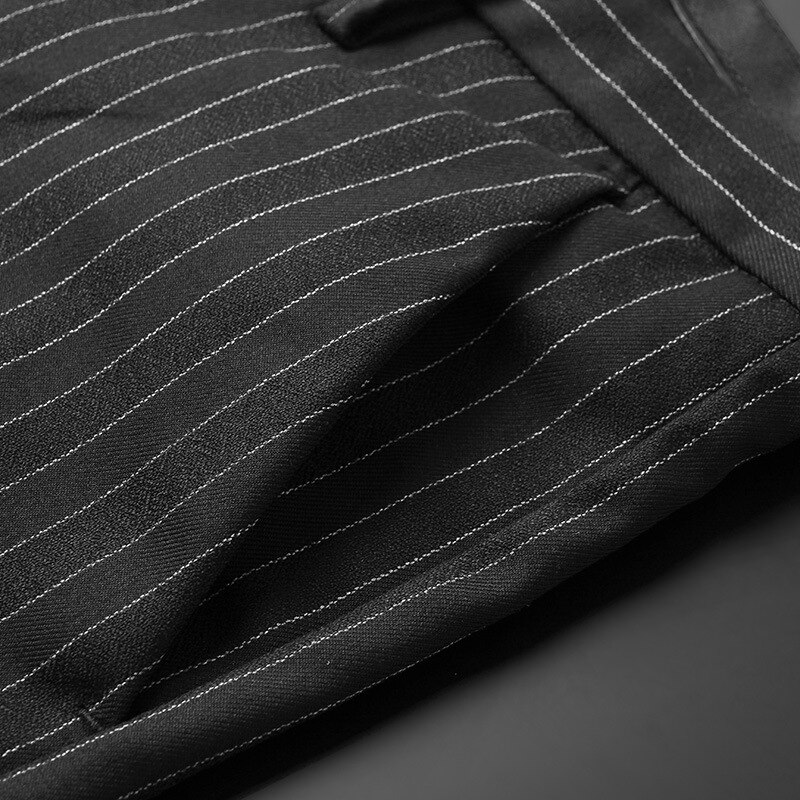 Formal Dress Trousers For Men Clothing Striped Slim Fit Thin Business Office Mens Suit Pants Korea Style