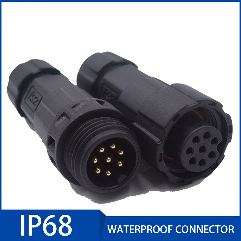 1Pc IP68 Soldeer Connector Waterdichte Kabel Plug 15A Mannelijke Vrouwelijke Gemonteerd Conector 2/3/4/5/6/7/8/9/10 Pin Outdoor Junction Box