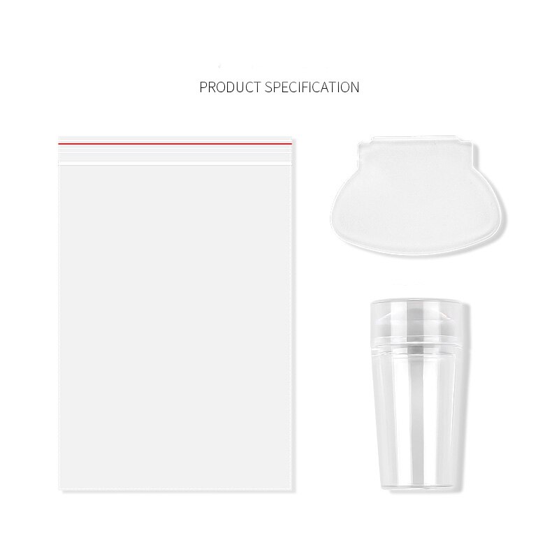 2 stk/sett ren klar gelé silikon nail art stamper skraper med hette gjennomsiktig spiker stempel stemplingsverktøy