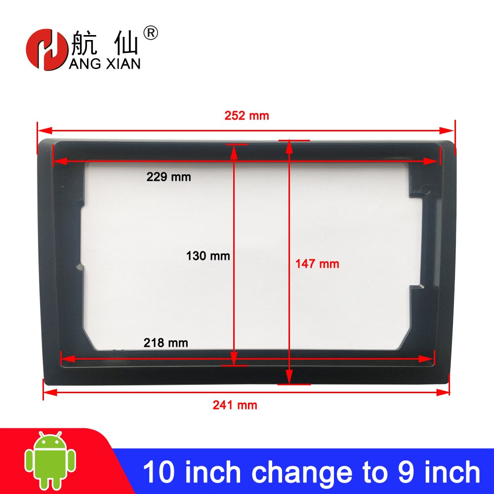 2 din Universal android car radio Fascia 10 inch Frame change to 9 inch 2 Din Car Radio Fascia frame Dash Kit Installation Frame: 10 inch change to 9