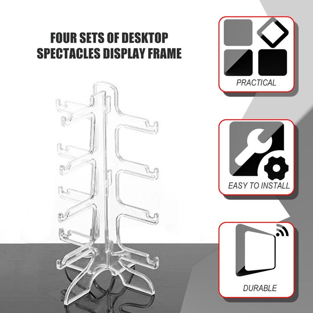 Bærbare 4 lag briller briller solbriller som viser rackholder ramme display stativ briller viser stent