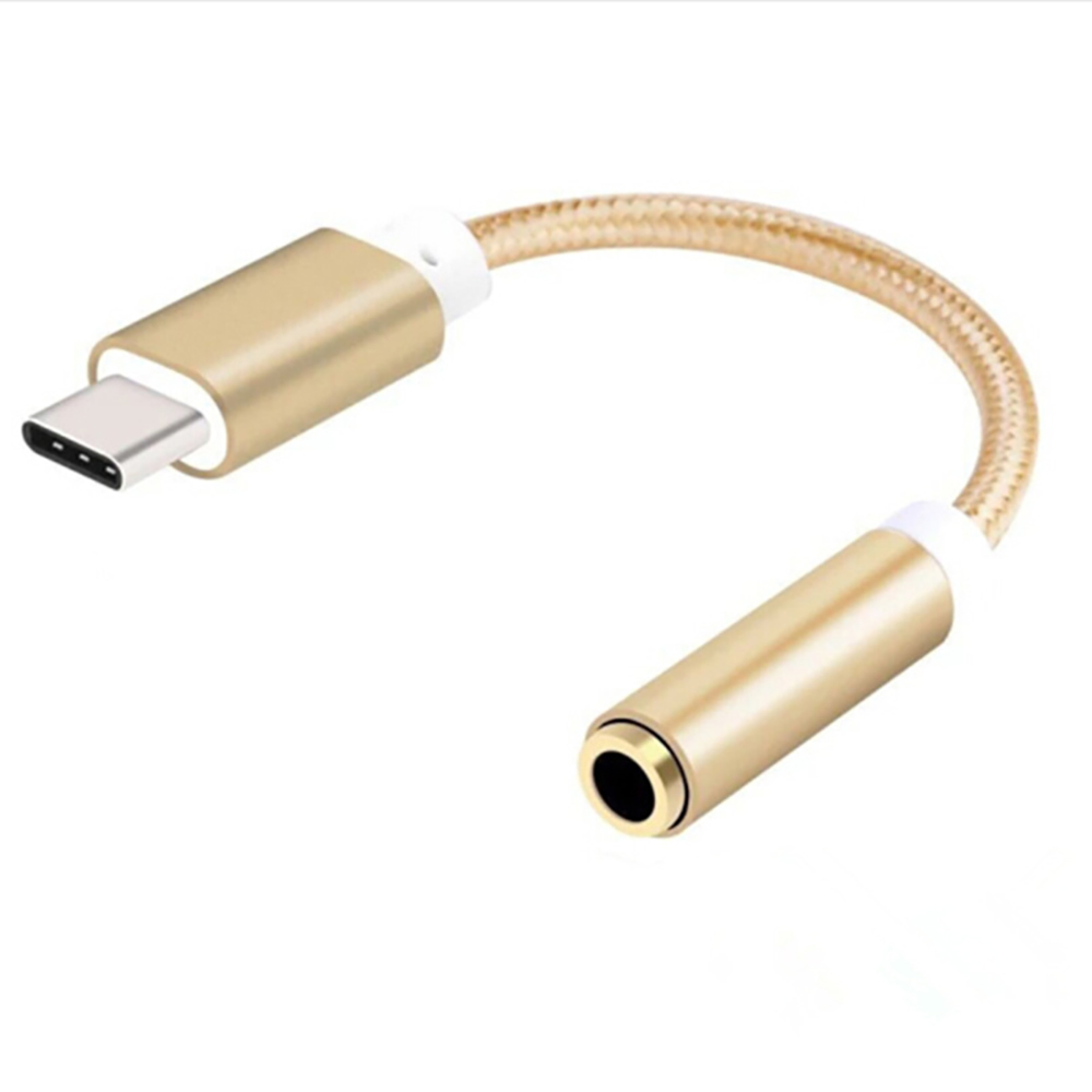 USB Type C to 3.5mm Female Earphone Adapter Converter Jack AUX Cable Headphone Adapter 3.5 Audio Cable for iPhone 15 Pro Xiaomi: Gold