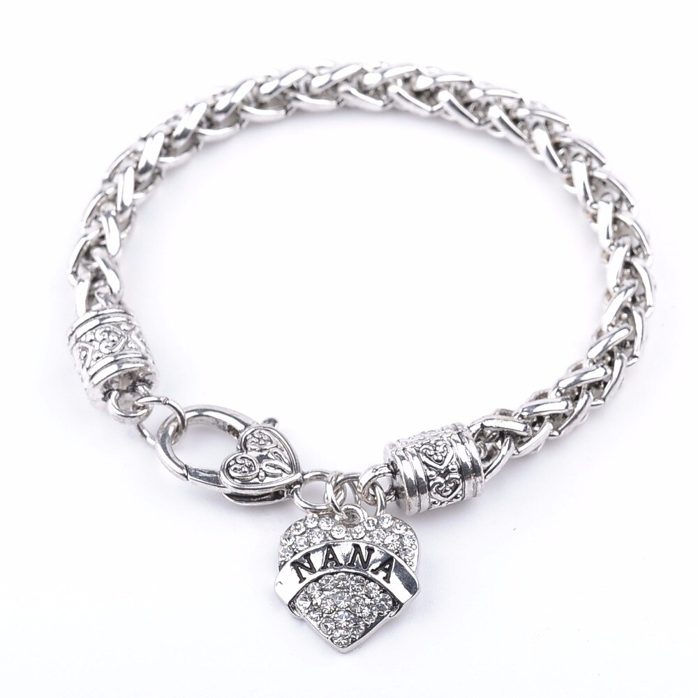 Klar stein armbänder frauen vintage mom mimi nana kristall armband pop kette schwester Armband besten freund tante brief kette hoffen
