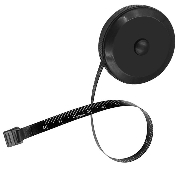 Regla de costura automática de 150cm/60 pulgadas, medidor de cinta métrica de costura, regla retráctil para medir el cuerpo, cinta métrica suave para costura a medida: Negro