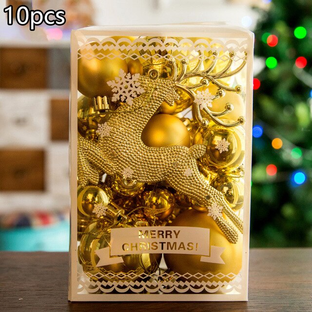 30 st/låda julgranskulor pvc 3-6cm flerfärgade dekorationsbollar hänga väggbord heminredning juldisplay landskapsdekorationer: Guld-