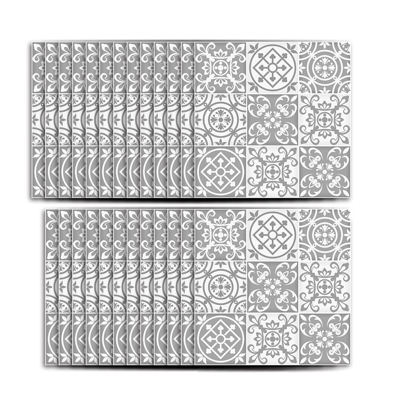 25 stuks pvc badkamer achterwand marokkaanse stijl retro grijze tegel sticker kunst huisdecoratie diy vierkant zelfklevend waterdicht