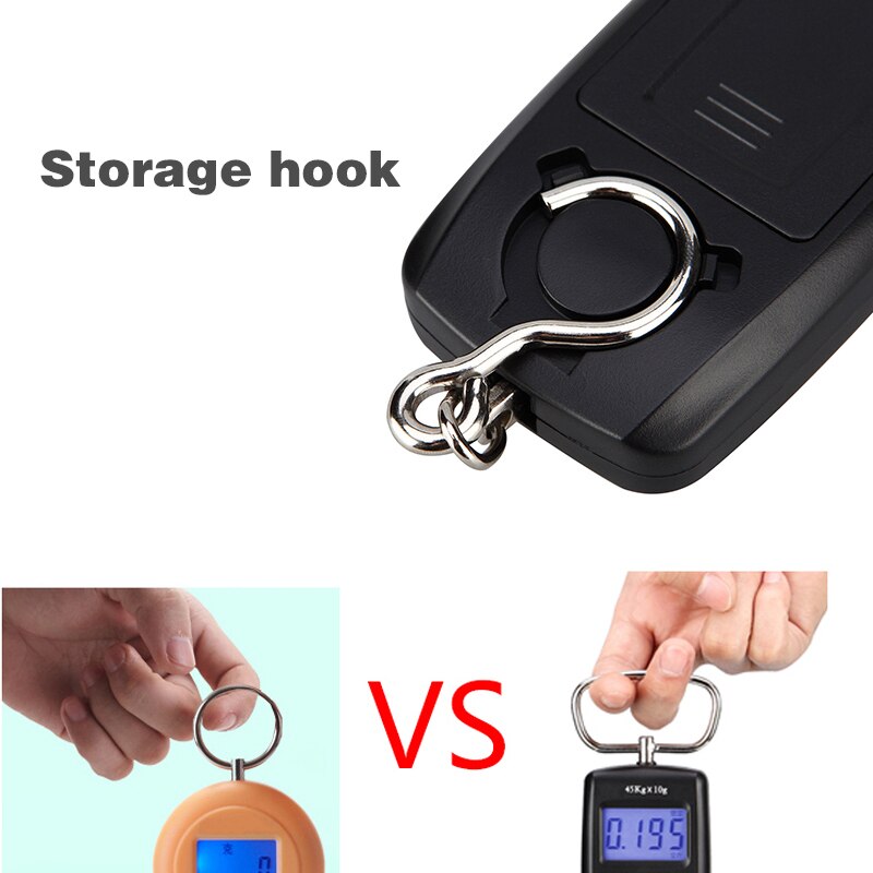 0-10Kg/5g 10-45Kg/10g Portable Mini Digital Scale Double Precision LCD Display Backlight Luggage Scale With Tape Measure