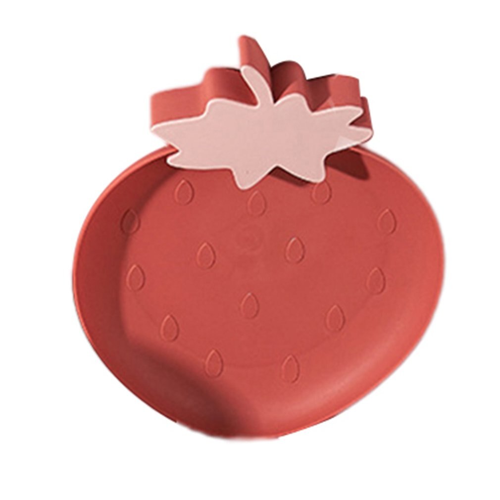 Lazy Snack Tray Strawberry Shape Fruit Food Tray Candy Cute Plate Snack Dish Fruit Food Plate Household Plastic Plate for Home: Khaki