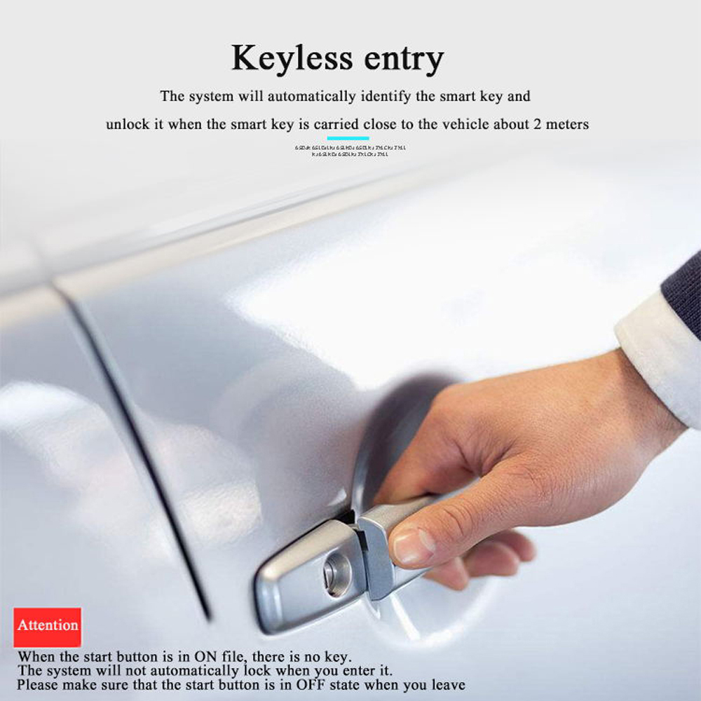 12 V Car Alarm System Passive Keyless Entry One Button Starts Remote Controller Auto Central Lock Push Stop Automotive PKE