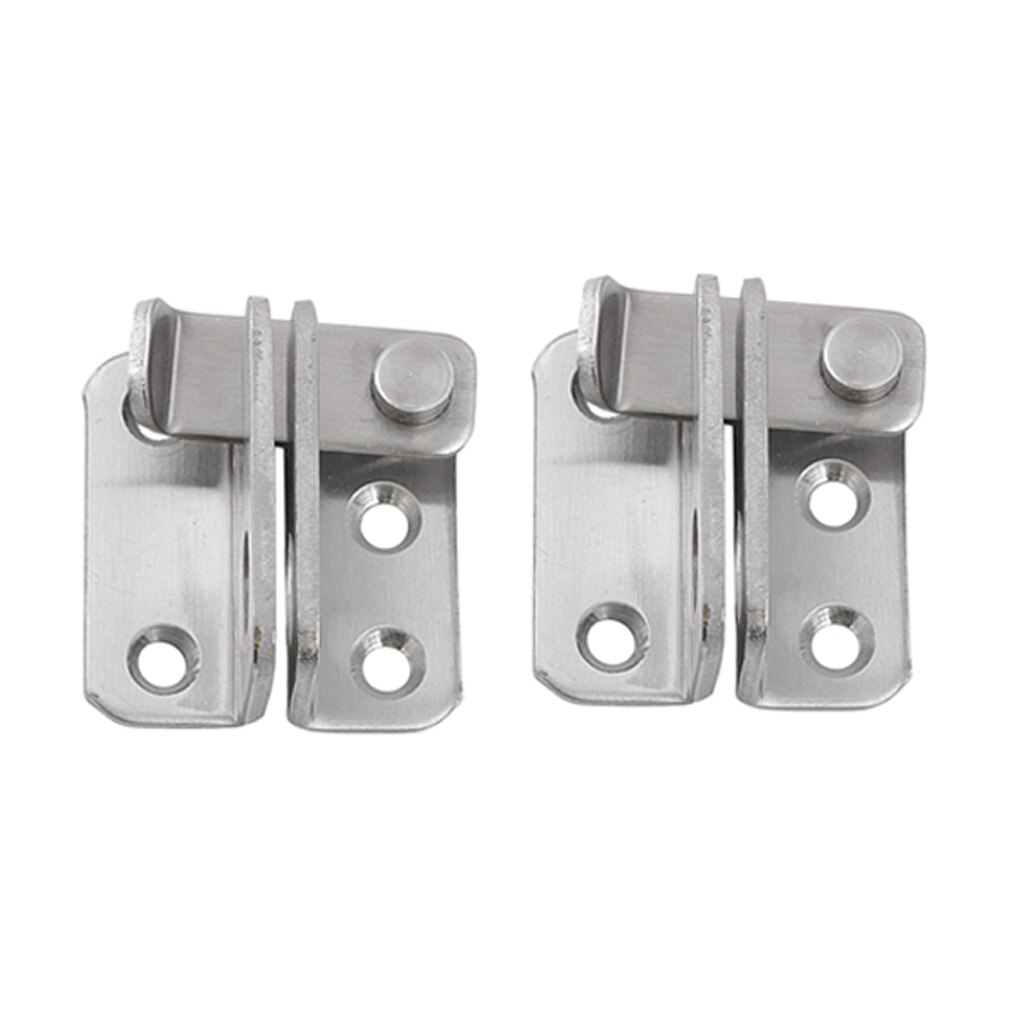 2pcs Stainless Steel Staple Hasp Door Latch Cabinet Gate Door Latches Security Lock Rustproof Hardware Right Open