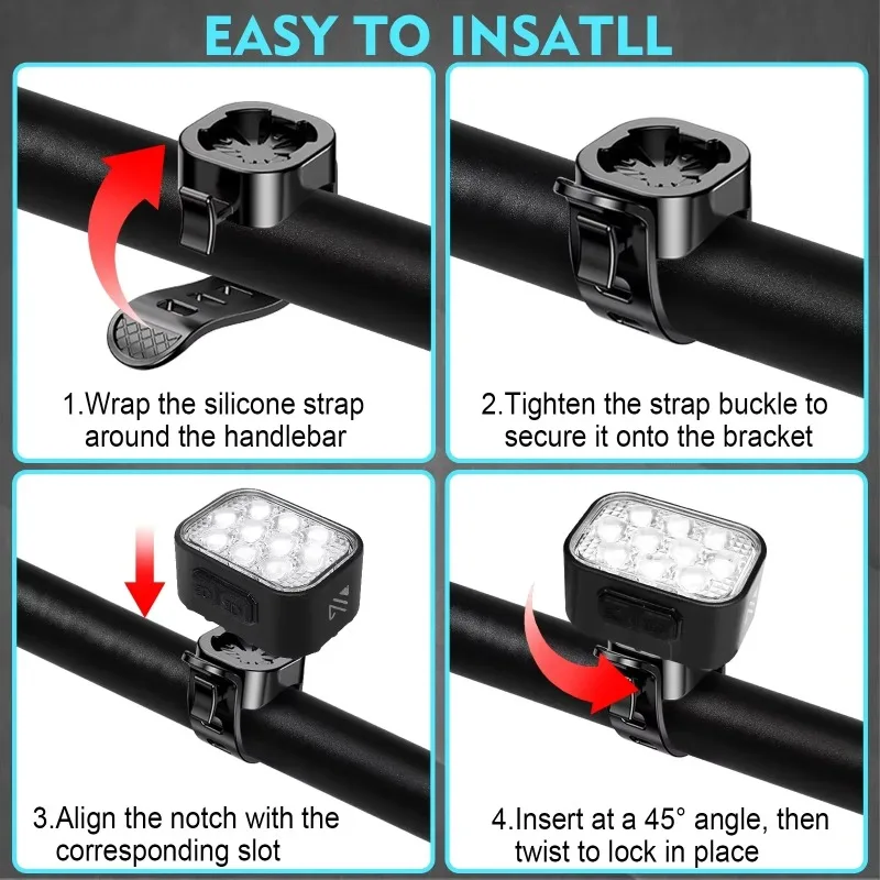 Bucklos luz de bicicleta 1100mah led lâmpada à prova dwaterproof água usb recarregável mtb estrada lanternas traseiras ultraleve para peças da bicicleta