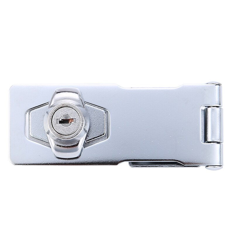 1PC 50/75/100mm Stainless Steel Plating Self Locking Security Hasp Staple with Keys Lock Hardware Accesorries
