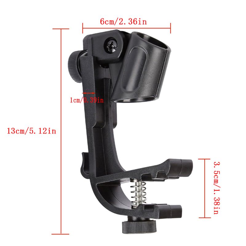 Adjustable Clip On Drum Rim Shockproof Mount Microphone Mic Clamp Stand Holder 103E