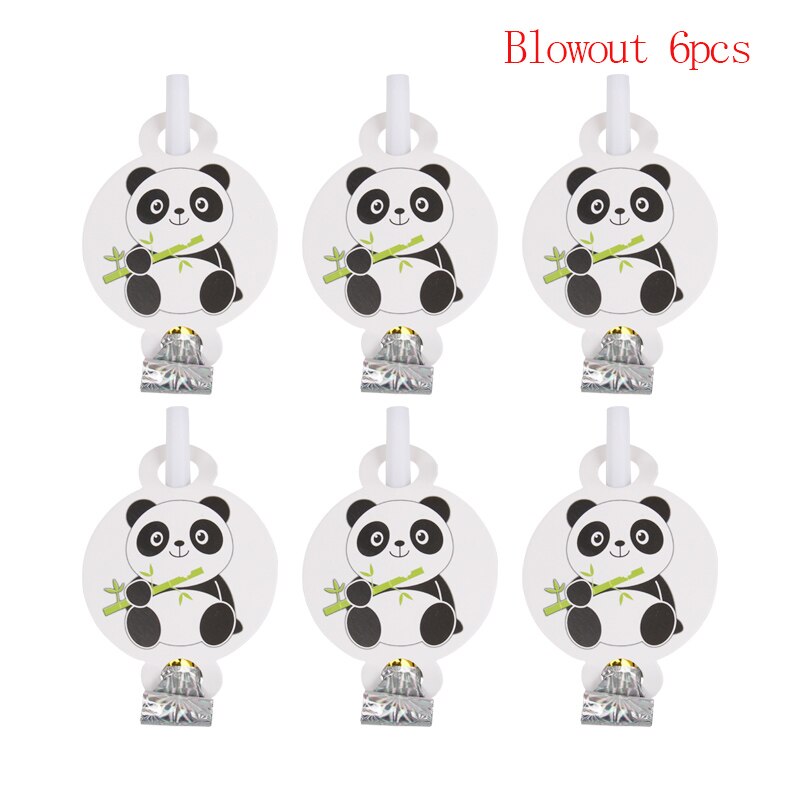 10 pièces/ensemble Panda thème fête papier bannières drapeau bébé douche enfants joyeux anniversaire fête décor papier fanion vaisselle jetable: blowout 6pcs