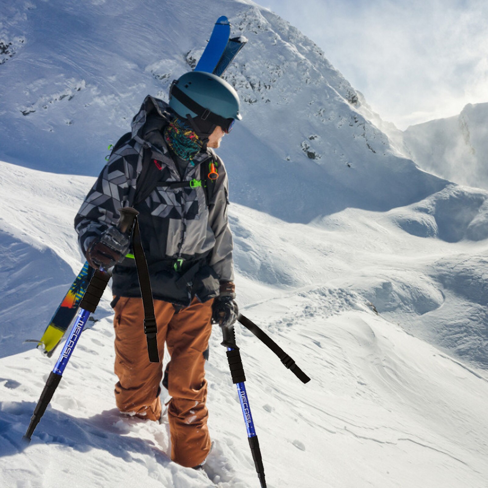 40# Nordic Walking Sticks Telescopic Trekking Climbing Shock Hiking Walking Trekking Trail Poles Stick Adjustable Canes Elderly