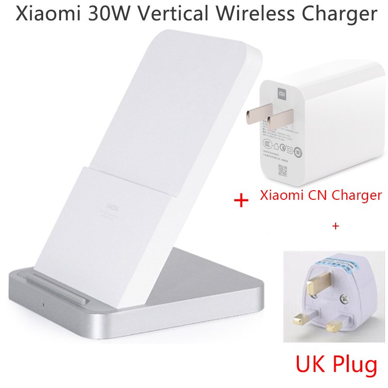 100% Original Xiaomi Vertical Air-cooled Wireless Charger 30W Max with Flash Charging for Xiaomi Mi Smartphone: 30W n UK Plug