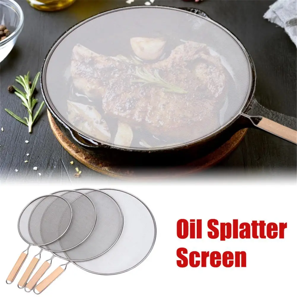 Spritzschutz aus Edelstahl zum Braten von Pfannen, Netzschutz für Küchenzubehör, Kochen, heißes Öl, Spritzschutz, Topfdeckel