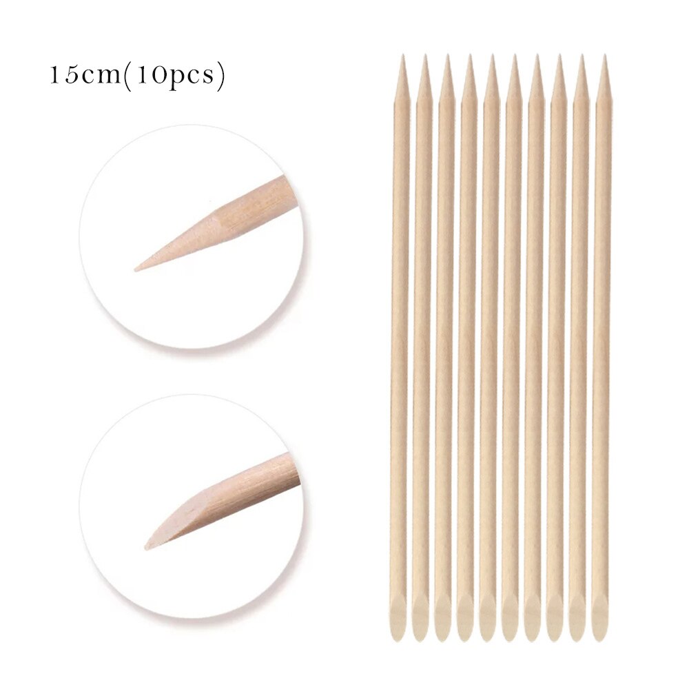 Orange Holz Sticks für Nagelhautschieber Entfernen Werkzeug gabeln für nägel Maniküre Werkzeuge 10/30/50/ 100Pcs/Set 4 verschiedene größen: 6.5cm 30pcs
