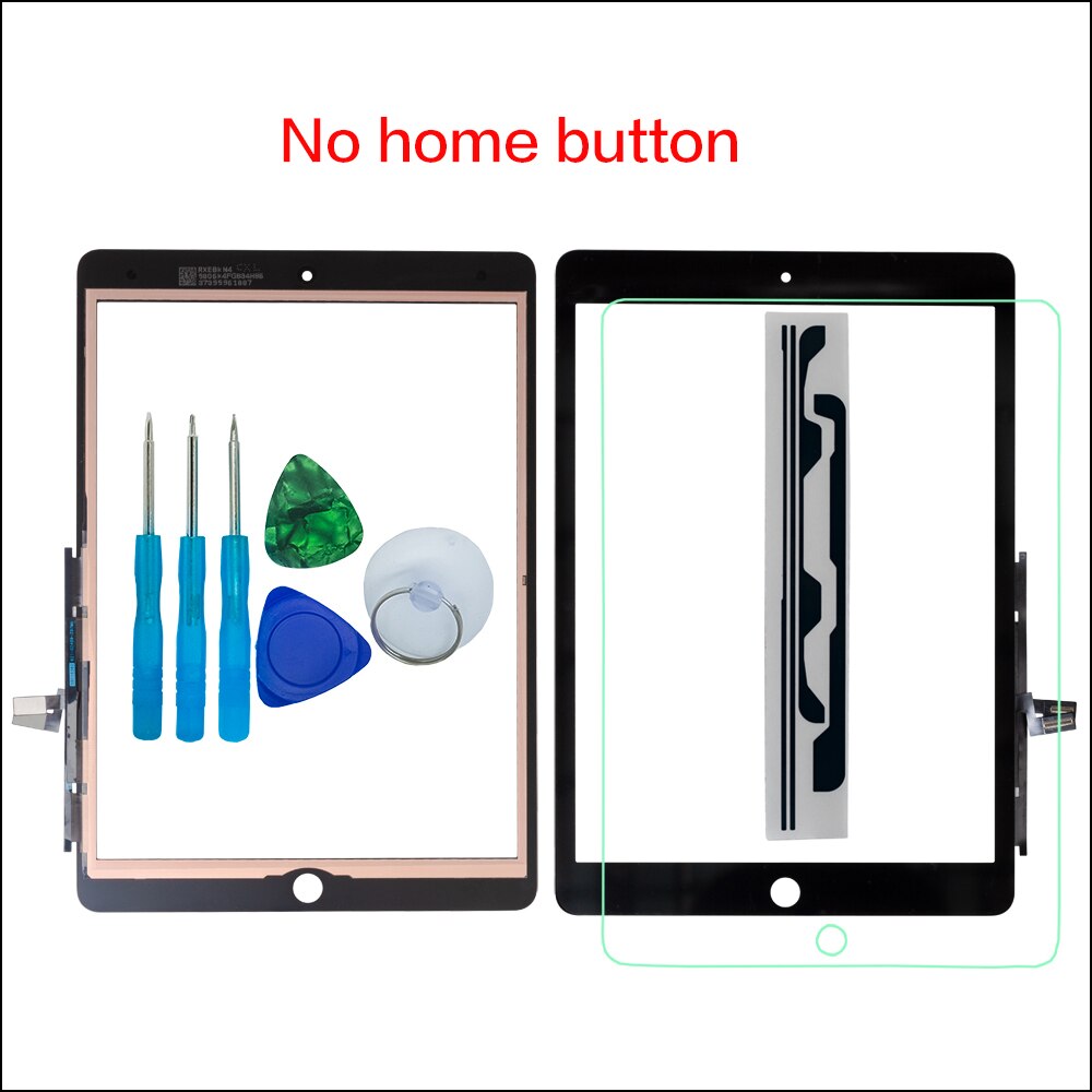 Voor Ipad 9th 10.2 &quot Touch Screen Digitizer Glas A2602 A2603 A2604 A2605 Met Lijm, tool Kit + Gehard Glas: black no home